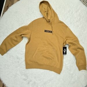 Sketchers Hoodie Mens Size Large  Gold Pullover Fleece Sweatshirt New
